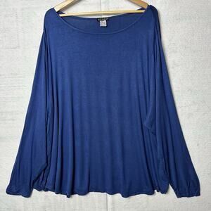 Venus Women's Tall 3XL PLUS SIZE Blue Long Sleeve tunic 100% Viscose New